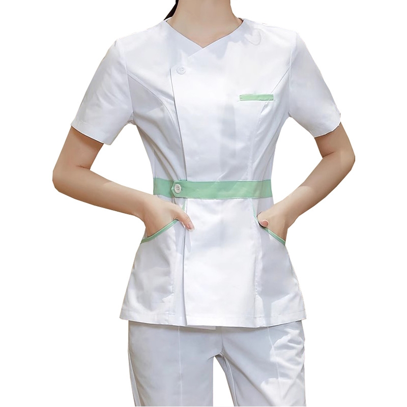 夏季醫護女制服，牙科診所護士服美容院醫生服職業白大褂分體套裝
