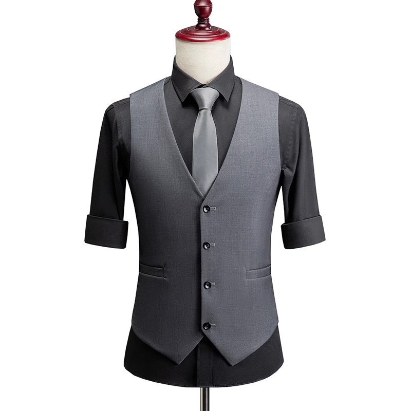 英倫風灰色商務馬甲，經典復古西裝