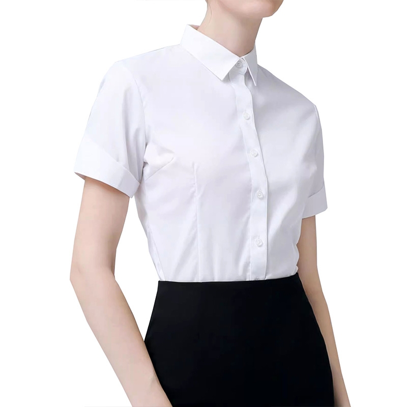 高紳風度短袖襯衫 女士襯衣夏季商務修身職業正裝