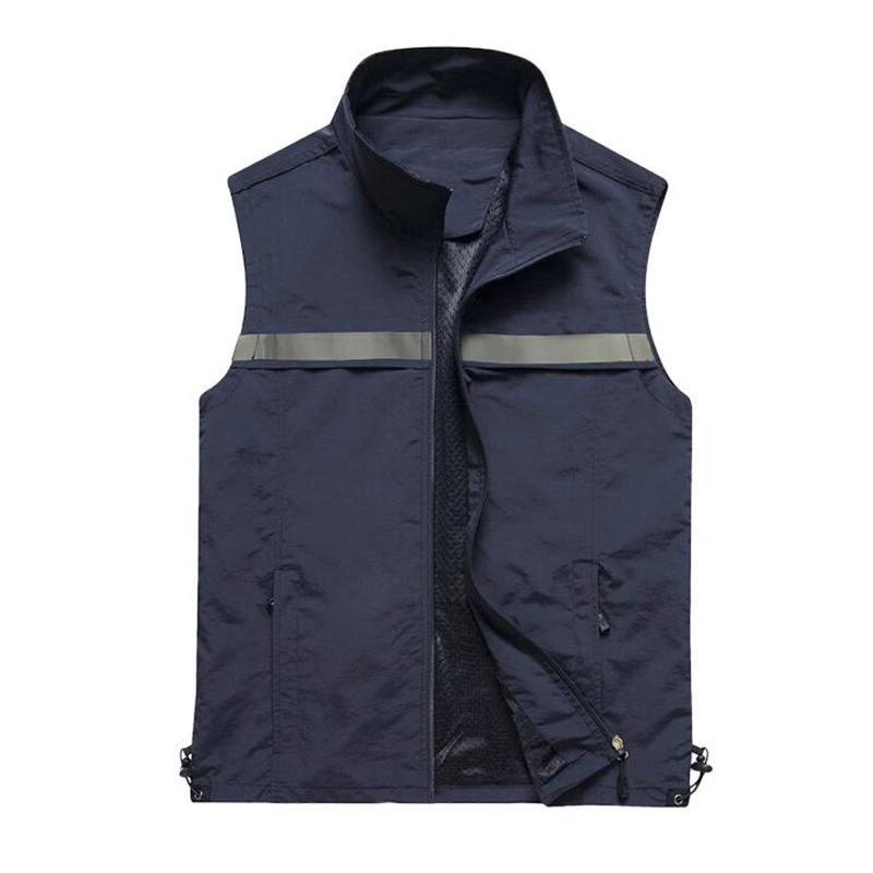 藏青色防水防風馬甲，單排順滑拉鍊易穿戴