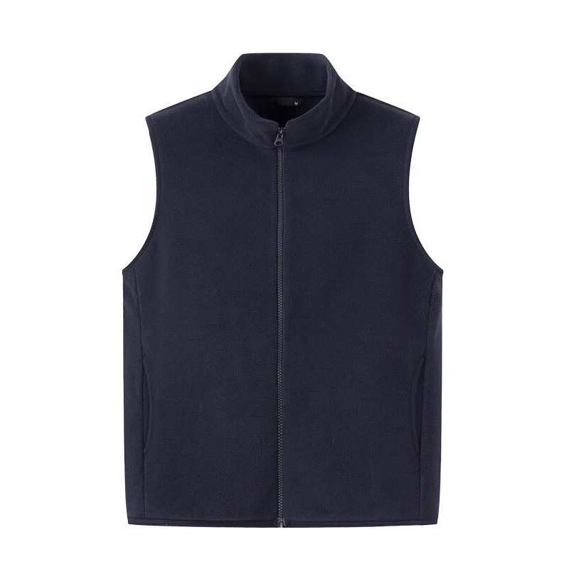 搖粒絨休閒簡約馬甲，優質雙面絨立領寬鬆保暖外套