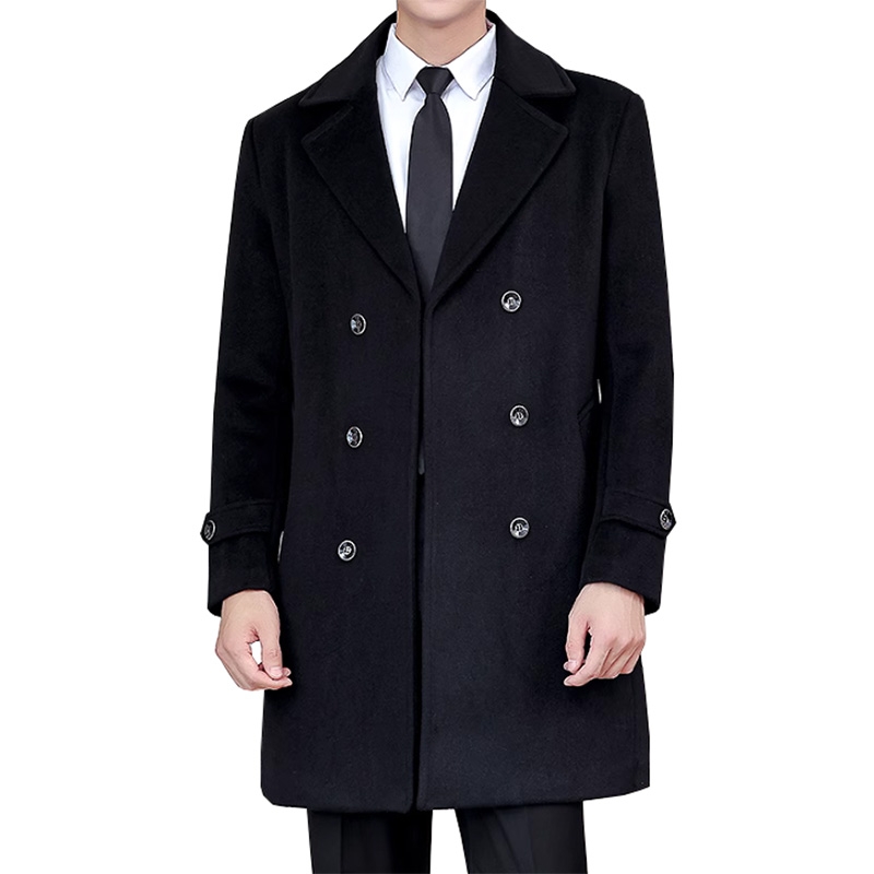 雙排扣大衣工作服，中長款職業裝呢子