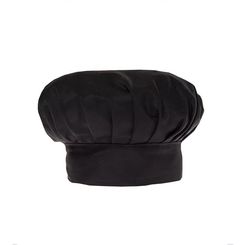 男女通用黑色廚師帽 傳統廚房高帽 餐廳廚房舒適耐用款