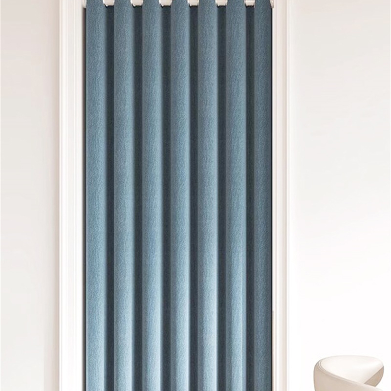 藍色布藝門簾，遮光降噪隔熱，家用臥室辦公室裝飾門簾，安裝和使用簡便