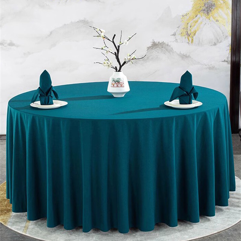 青绿色圆形桌布，耐用面料餐桌罩适用于餐厅、婚礼、派对、宴会，抗皱且易于清洁，多种颜色尺寸定制