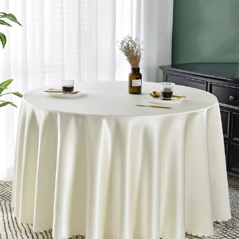 圆形桌布，扇贝边细节设计，适合日常餐厅派对婚礼，抗皱可机洗